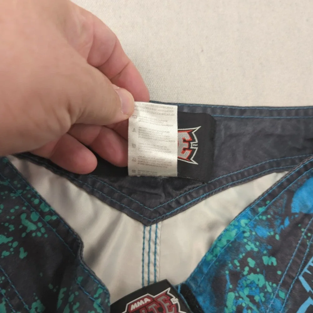 MMA Elite Swim Shorts Small Green Graphic AOP